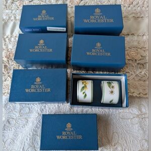 Royal Worcester Fine Porcelain 12 Napkin Rings 1.25"X1.25"